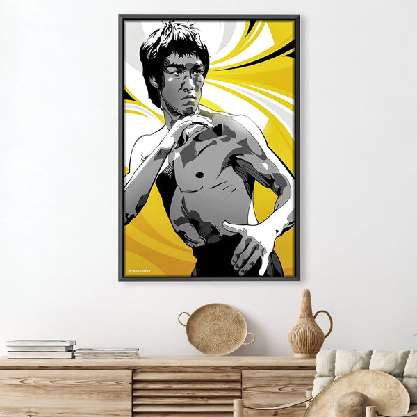 Fighter Bruce Lee Canvas Art Clock Canvas