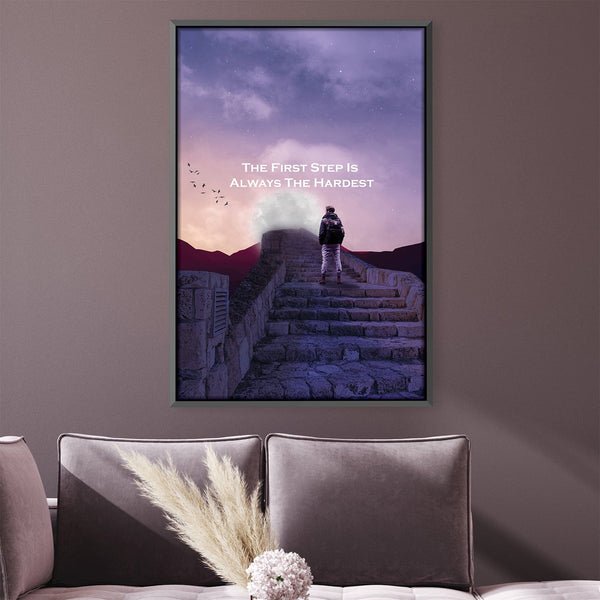 First Step Canvas Art Clock Canvas