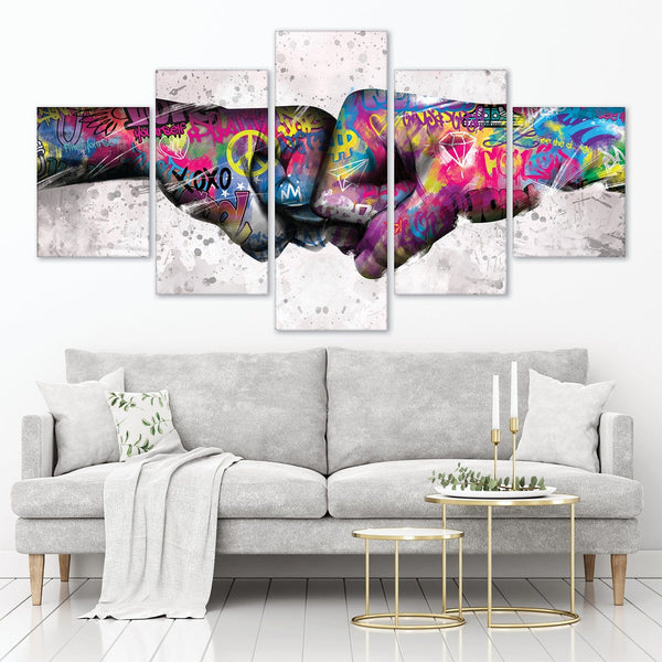 Fist Bump Canvas - 5 Panel Art Clock Canvas