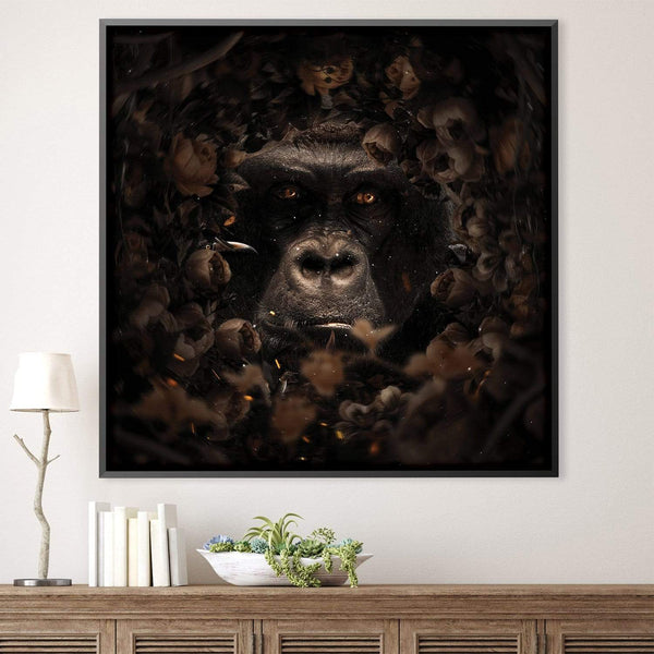 Floral Gorilla Canvas Art Clock Canvas