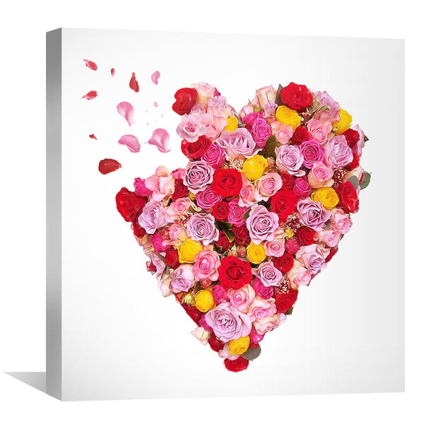 Flower Hearts Canvas Art Clock Canvas