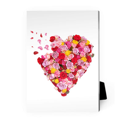 Flower Hearts Desktop Canvas Desktop Canvas 13 x 18cm Clock Canvas