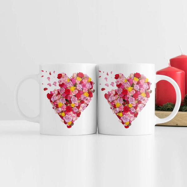 Flower Hearts Mug Mug White Clock Canvas