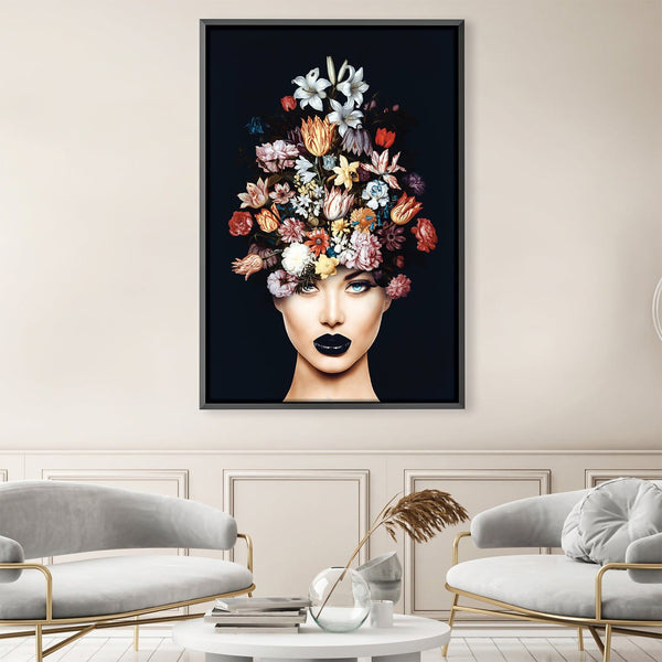 Flower Woman 2 Canvas Art Clock Canvas