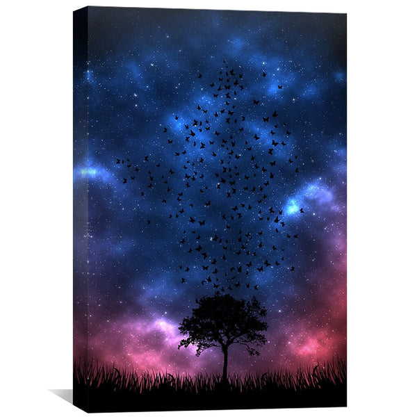 Fluttering Skies Canvas Art 30 x 45cm / Unframed Canvas Print Clock Canvas