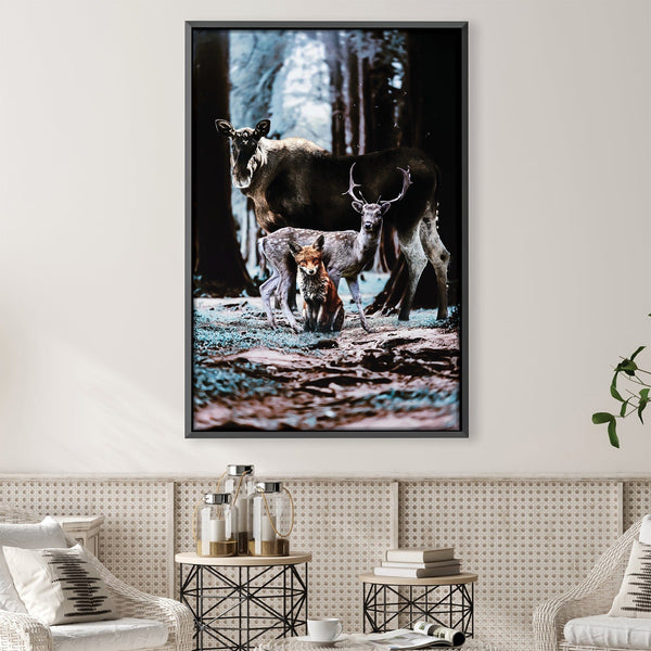 Forest Friends Canvas Art 30 x 45cm / Unframed Canvas Print Clock Canvas