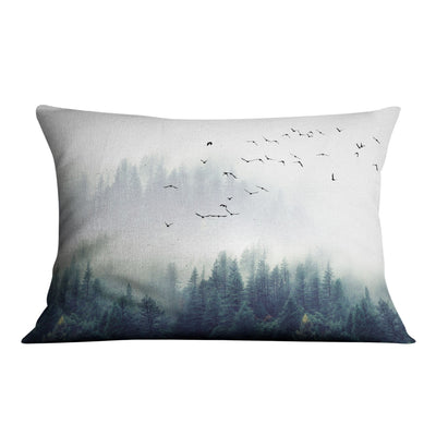 Forest Landscape Cushion Cushion 48 x 33cm Clock Canvas