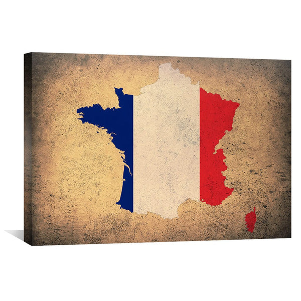 France Canvas Art 45 x 30cm / Unframed Canvas Print Clock Canvas