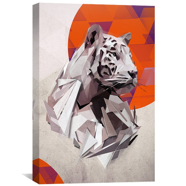 Geometric Tiger Canvas Art Clock Canvas