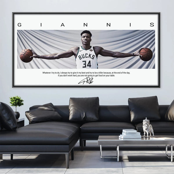 Giannis Wing Span Canvas Art Clock Canvas