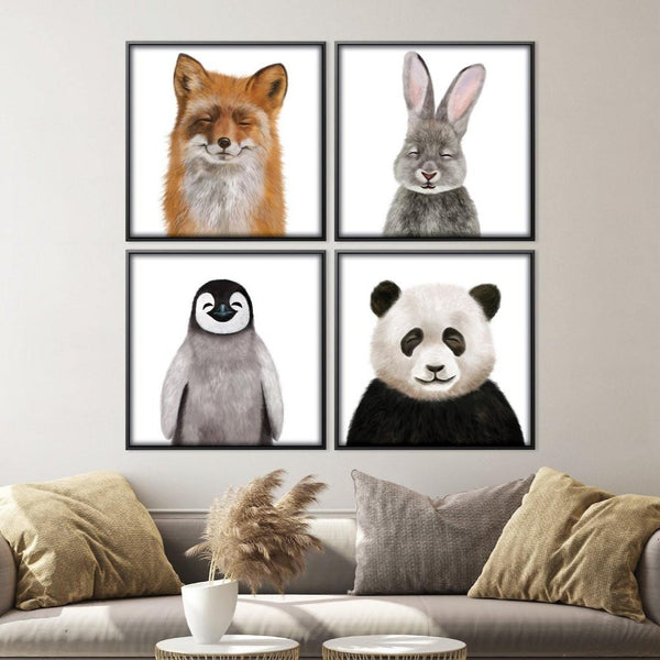 Gleeful Animals Canvas Art Clock Canvas