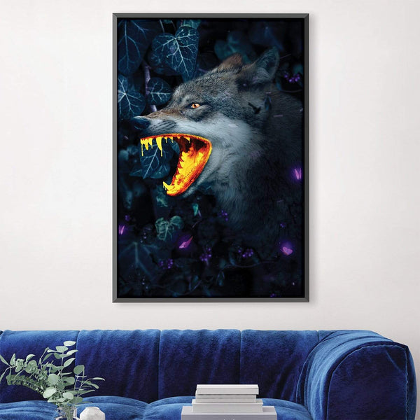 Gold Wolf Canvas Art Clock Canvas