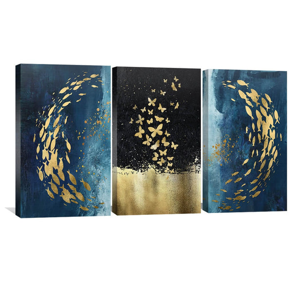 Golden Fish Canvas Art Clock Canvas