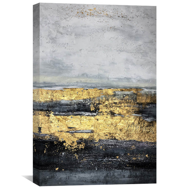 Golden Night Oil Painting Oil Clock Canvas