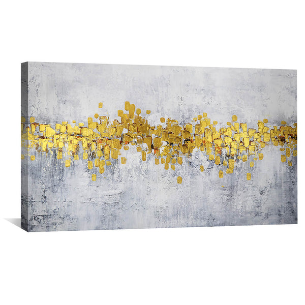 Golden Petals Oil Painting Oil Clock Canvas