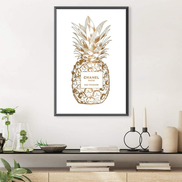 Golden Pineapple Canvas Art Clock Canvas