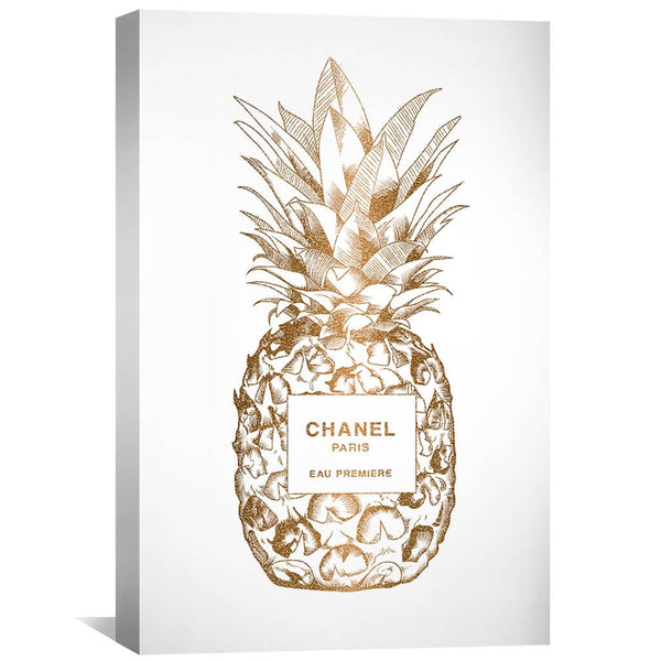 Golden Pineapple Canvas Art 30 x 45cm / Unframed Canvas Print Clock Canvas