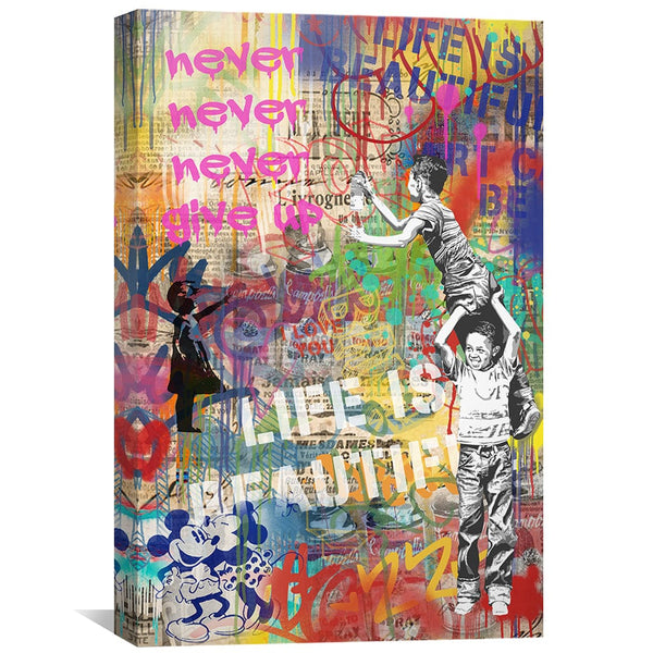 Graffiti Collage Canvas Art Clock Canvas