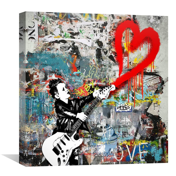 Graffiti Music Canvas Art 30 x 30cm / Unframed Canvas Print Clock Canvas