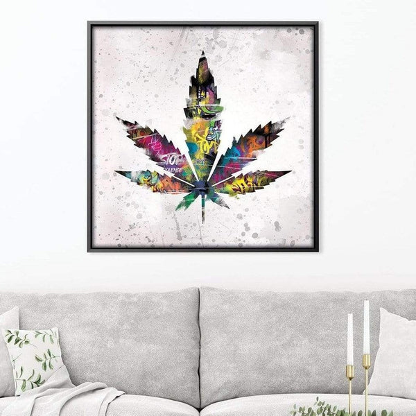 Graffiti Plant Canvas Art Clock Canvas