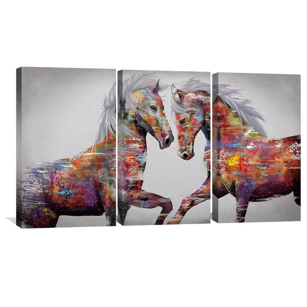 Graffiti Stallion Canvas Art Clock Canvas