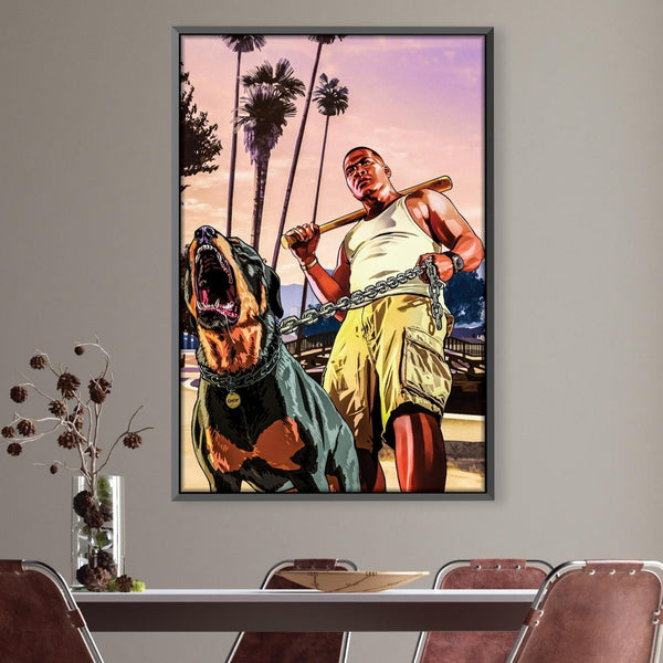 Grand Theft 5 Canvas Art Clock Canvas