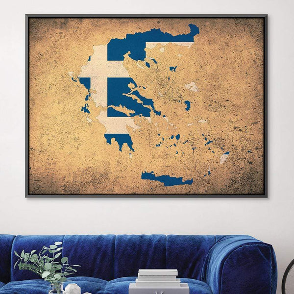 Greece Canvas Art Clock Canvas