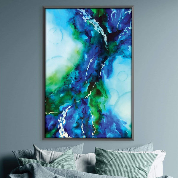 Green Blue Canvas Art Clock Canvas