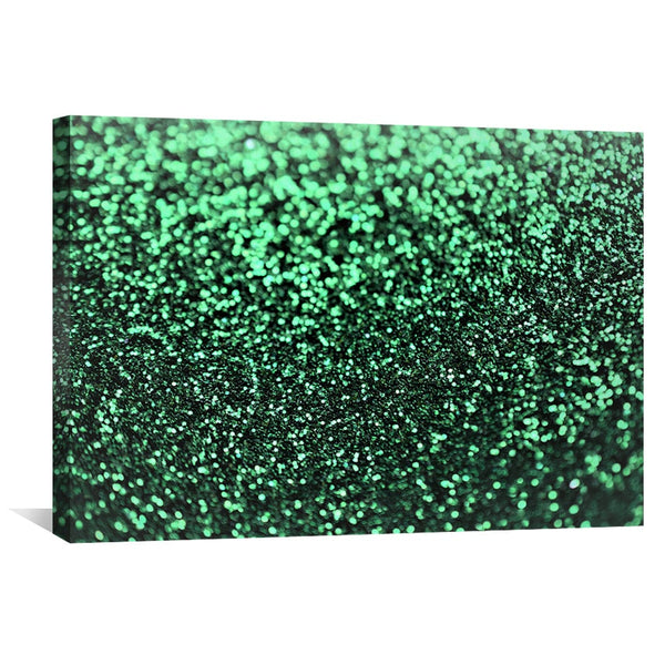 Green Glitter Canvas Art Clock Canvas