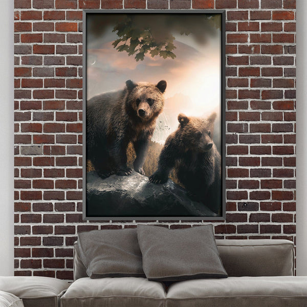 Grizzly Sunrise Canvas Art Clock Canvas