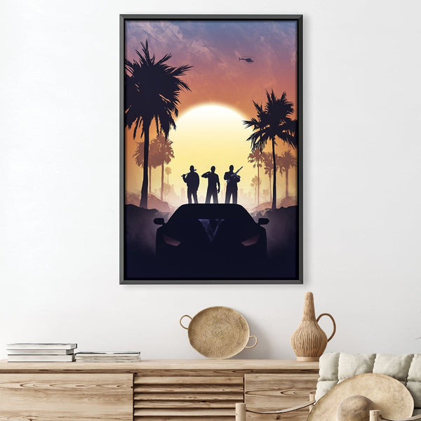 GTA Silhouette Canvas Art Clock Canvas