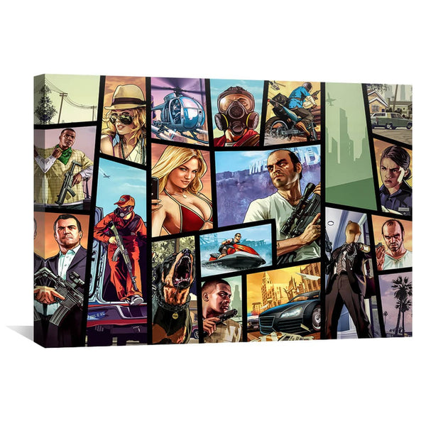 GTA5 Canvas Art 45 x 30cm / Unframed Canvas Print Clock Canvas