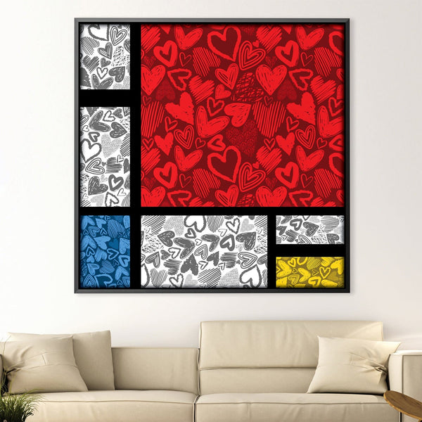 Heart Composition Canvas Art Clock Canvas