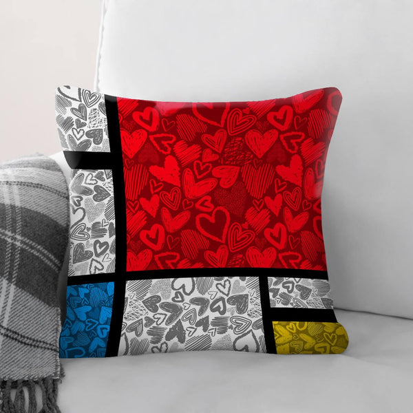 Heart Composition Cushion Cushion 45 x 45cm Clock Canvas