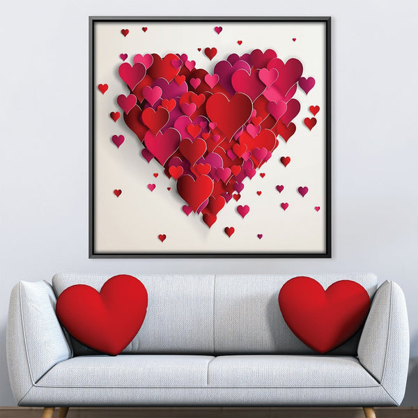 Heart Layers Canvas Art Clock Canvas