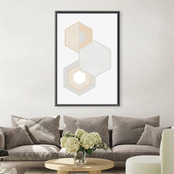 Hexa Abstract Canvas Art Clock Canvas