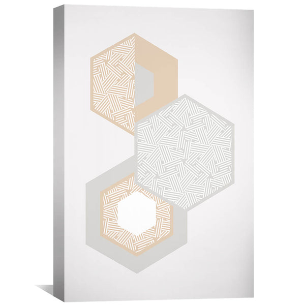 Hexa Abstract Canvas Art 30 x 45cm / Unframed Canvas Print Clock Canvas