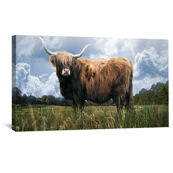 Highland Field Canvas Art 50 x 25cm / Unframed Canvas Print Clock Canvas