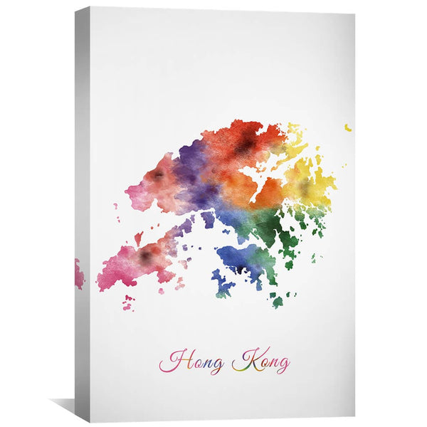 Hong Kong Rainbow Canvas Art 30 x 45cm / Unframed Canvas Print Clock Canvas