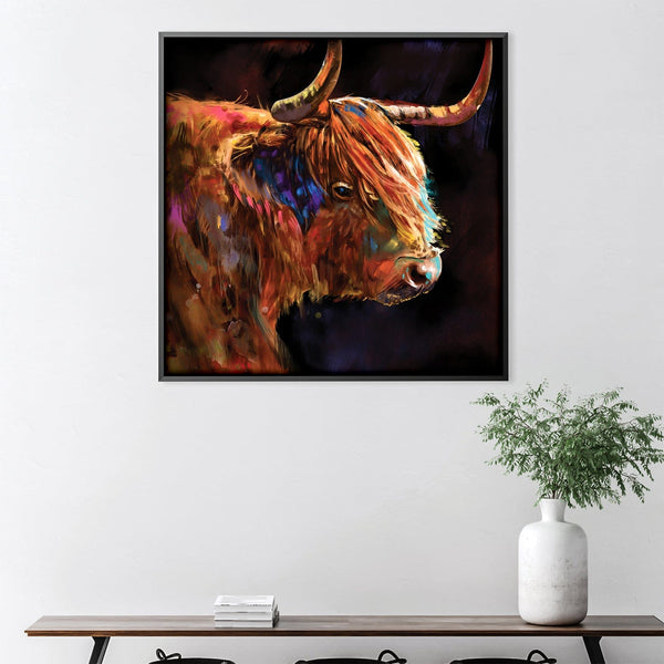 Horns of Highland Canvas Art Clock Canvas