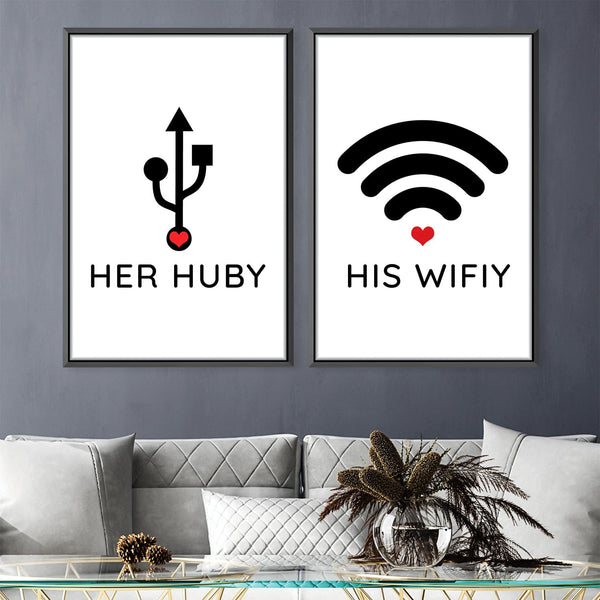 Huby & Wifey Canvas Art Clock Canvas