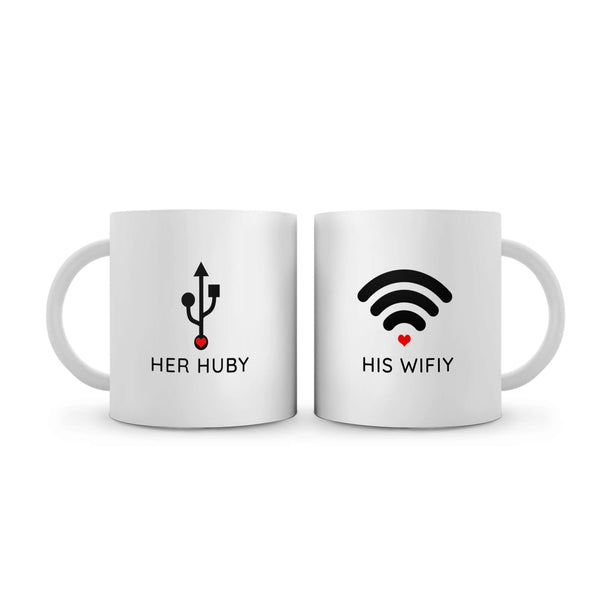 Huby & Wifey Mug Mug Clock Canvas