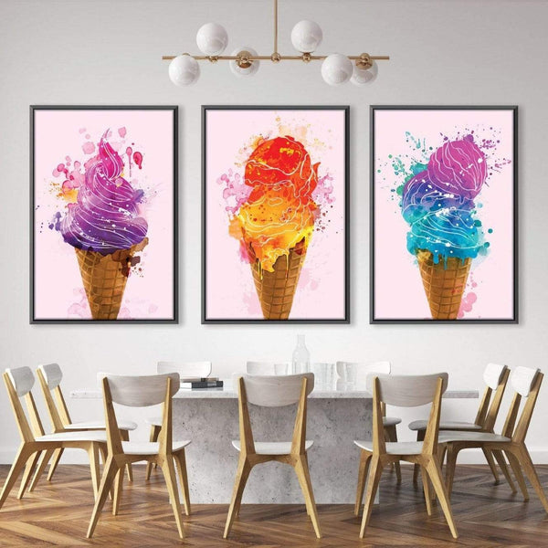 Ice Cream Parlor Canvas Art Clock Canvas