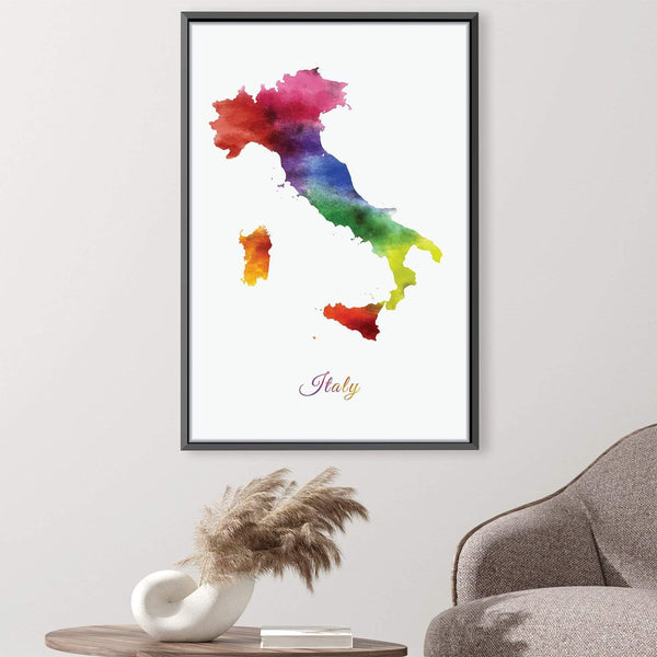 Italy Rainbow Canvas Art Clock Canvas