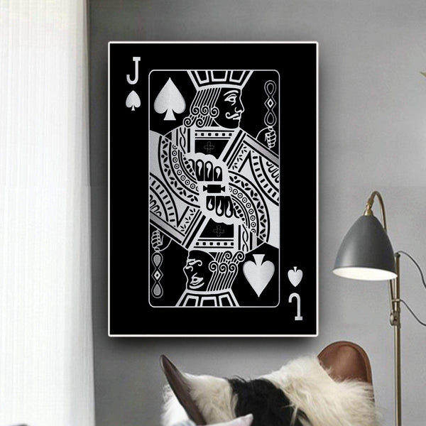 Jack of Spades - Silver Canvas – ClockCanvas