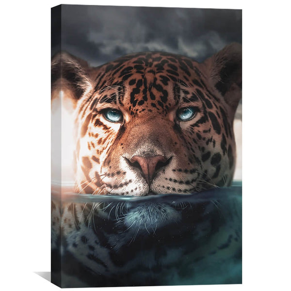 Jaguar Lake Canvas Art 40 x 60cm / Unframed Canvas Print Clock Canvas