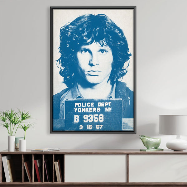 Jim Mugshot Blue Canvas Art Clock Canvas