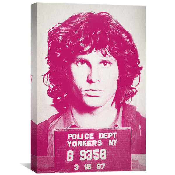 Jim Mugshot Magenta Canvas Art Clock Canvas