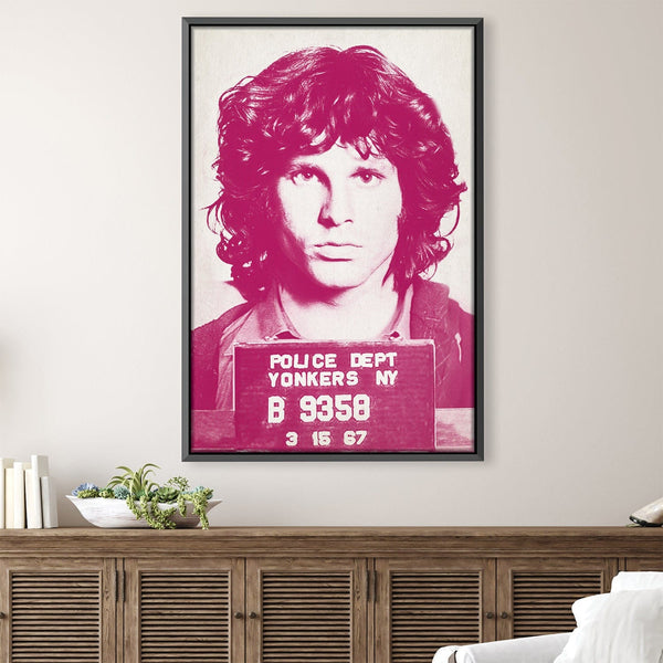 Jim Mugshot Magenta Canvas Art Clock Canvas