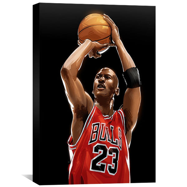 Jordan Shooting Canvas Art 30 x 45cm / Unframed Canvas Print Clock Canvas